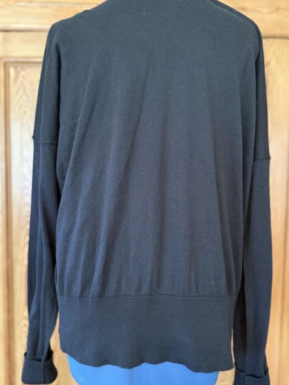 Navy Cotton Button-Front Cardigan Size XL - Picture 5 of 5